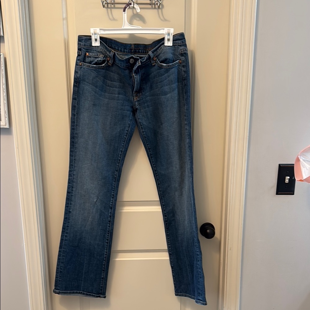 7 For All Mankind Blue Boot Cut Jeans